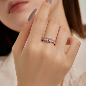 Ziah Jewels™ Pink Haven Square Ring